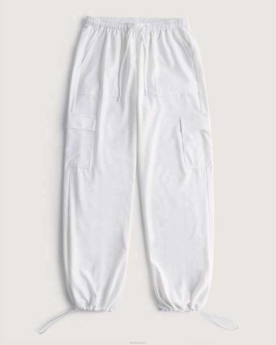 Hollister Kvinder gilly hicks aktive faldskærmsbukser i mellemhøj højde 2H8Z711 bunde hvid