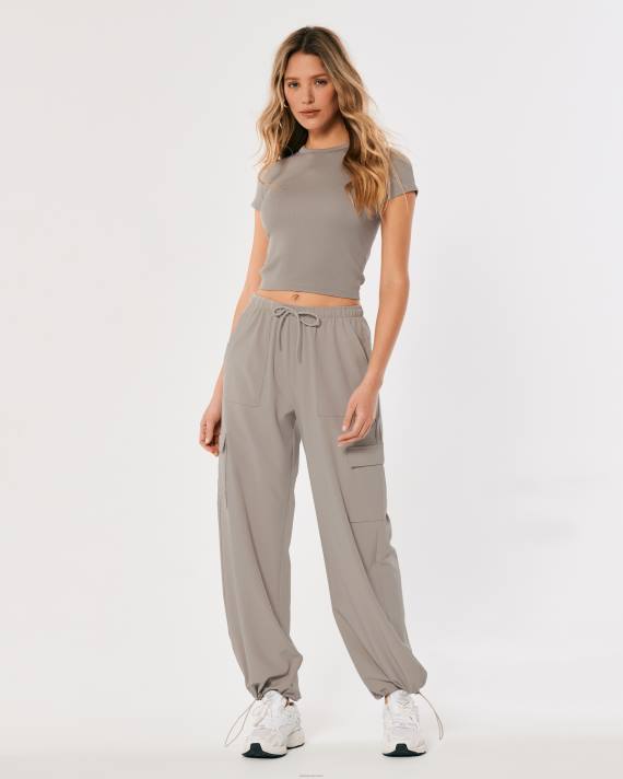 Hollister Kvinder gilly hicks aktive faldskærmsbukser i mellemhøj højde 2H8Z717 bunde mørkegrå flad