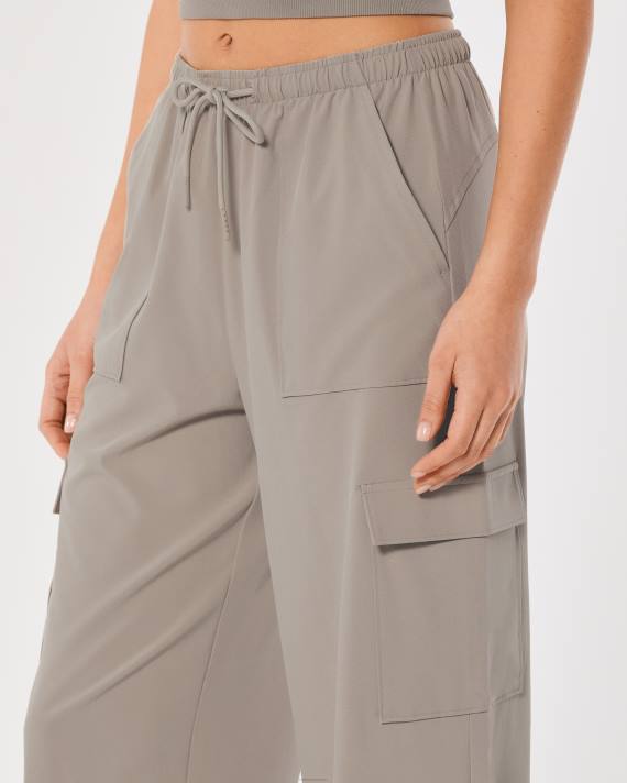 Hollister Kvinder gilly hicks aktive faldskærmsbukser i mellemhøj højde 2H8Z717 bunde mørkegrå flad