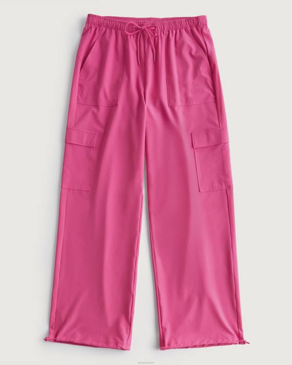 Hollister Kvinder gilly hicks aktive faldskærmsbukser i mellemhøj højde 2H8Z764 bunde mørk pink