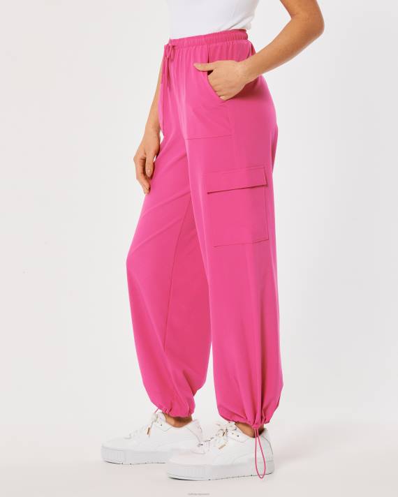 Hollister Kvinder gilly hicks aktive faldskærmsbukser i mellemhøj højde 2H8Z764 bunde mørk pink