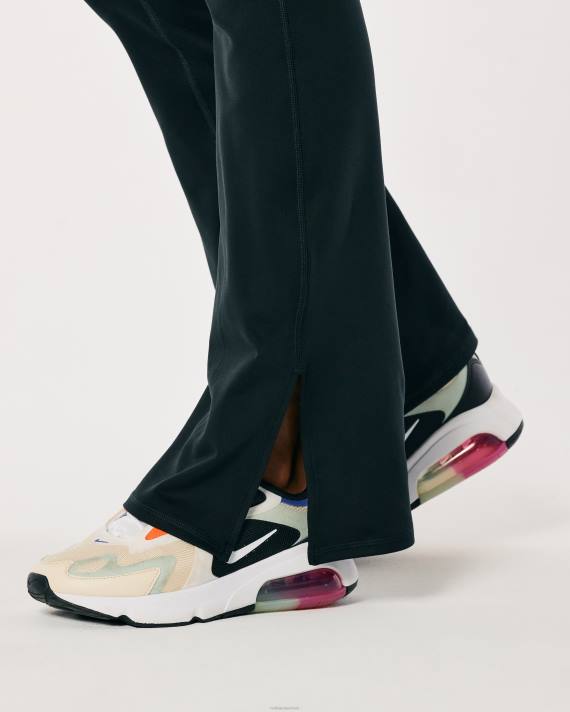 Hollister Kvinder gilly hicks aktive genopladningsbukser med splitsøm i høj talje 2H8Z735 bunde sort