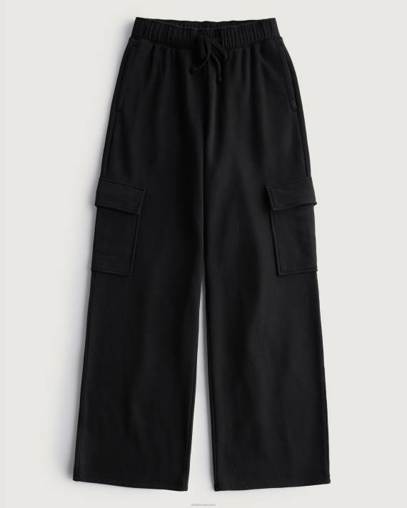Hollister Kvinder gilly hicks aktive wide-ben cargo joggingbukser 2H8Z619 bunde sort
