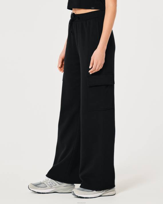 Hollister Kvinder gilly hicks aktive wide-ben cargo joggingbukser 2H8Z619 bunde sort