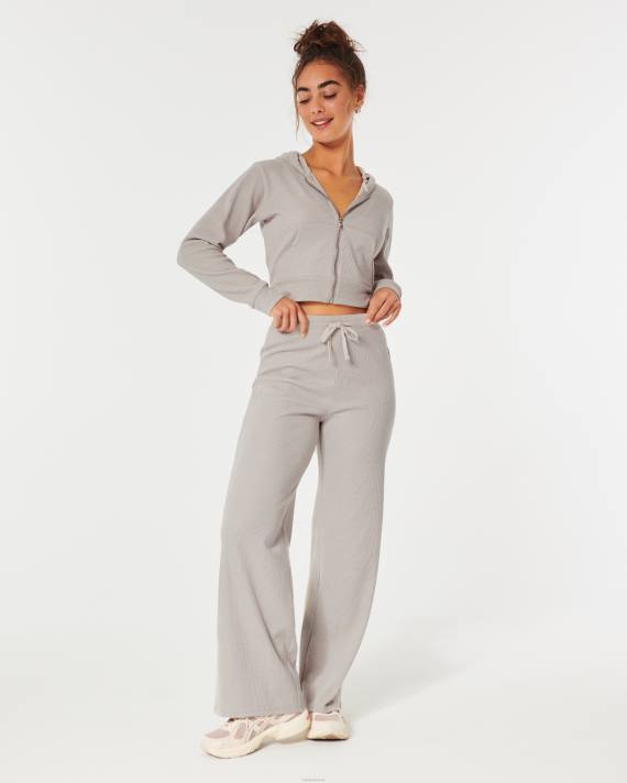 Hollister Kvinder gilly hicks hyggelige mikrovaffelbukser med brede ben 2H8Z778 bunde beige