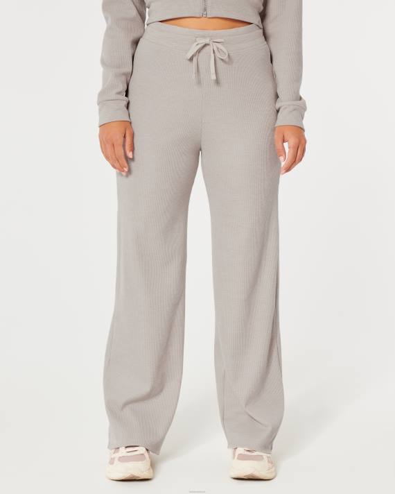 Hollister Kvinder gilly hicks hyggelige mikrovaffelbukser med brede ben 2H8Z778 bunde beige