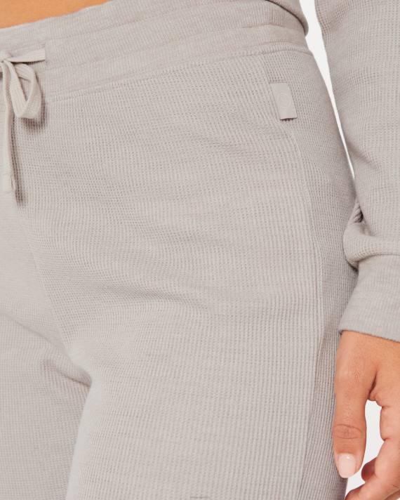 Hollister Kvinder gilly hicks hyggelige mikrovaffelbukser med brede ben 2H8Z778 bunde beige