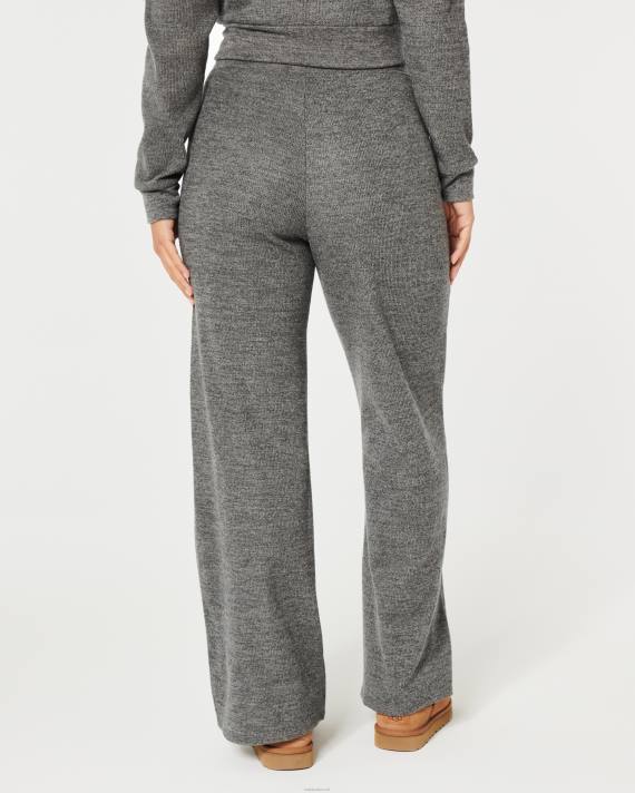 Hollister Kvinder gilly hicks hyggelige mikrovaffelbukser med brede ben 2H8Z785 bunde mørk gråmeleret