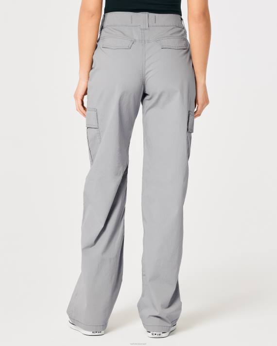 Hollister Kvinder high-rise poplin baggy cargo bukser 2H8Z569 bunde grå