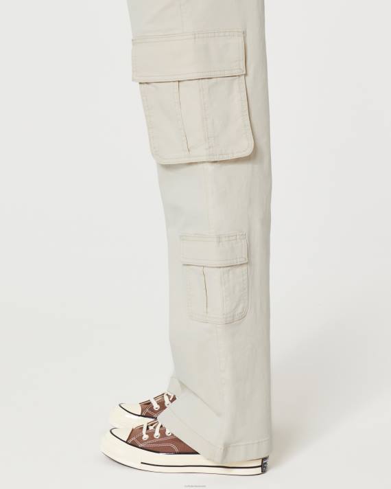 Hollister Kvinder ultra højtaljede baggy 3-lommers cargobukser 2H8Z474 bunde fløde