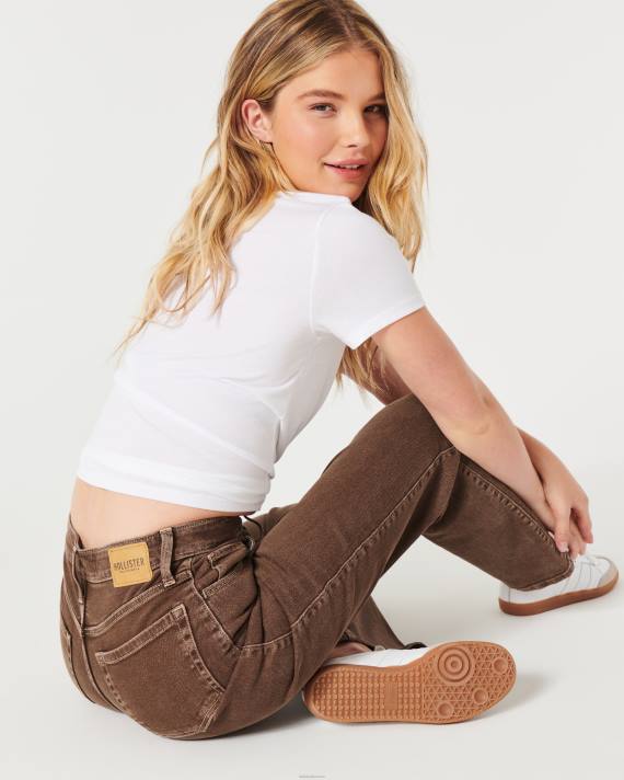Hollister Kvinder brune dad-jeans i ultrahøje taljer 2H8Z591 bunde Brun