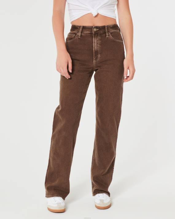 Hollister Kvinder brune dad-jeans i ultrahøje taljer 2H8Z591 bunde Brun