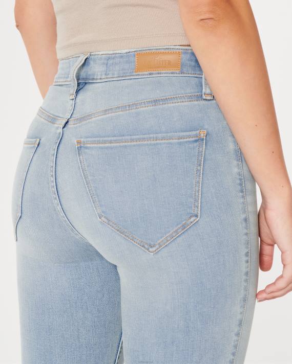 Hollister Kvinder buede high-rise let vask flare jeans 2H8Z573 bunde let vask