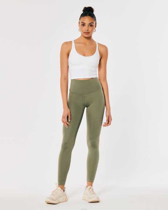 Hollister Kvinder gilly hicks aktiv genopladning højhus 7/8 leggings 2H8Z737 bunde olivengrøn