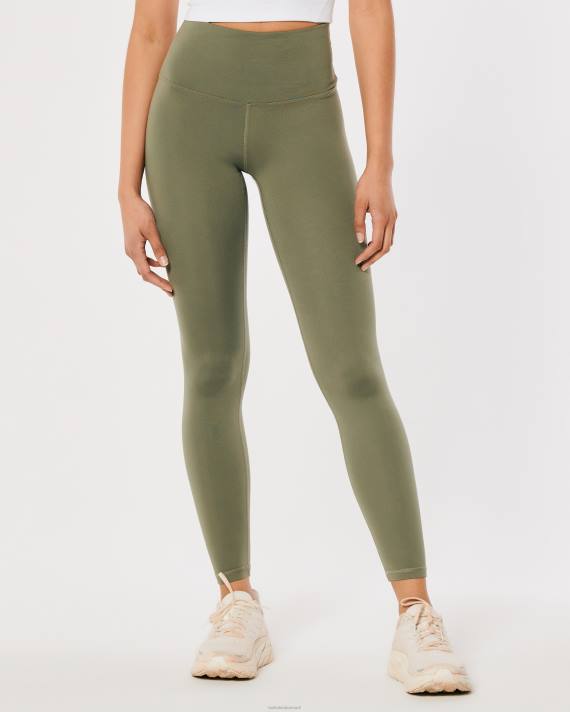 Hollister Kvinder gilly hicks aktiv genopladning højhus 7/8 leggings 2H8Z737 bunde olivengrøn