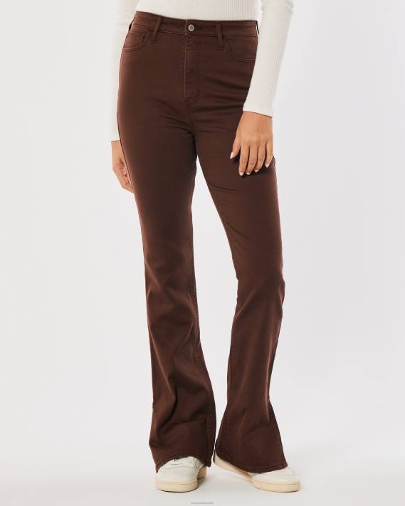 Hollister Kvinder højeste stigning brune støvlejeans 2H8Z703 bunde mørkebrun