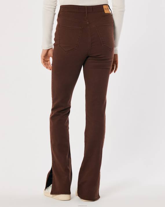 Hollister Kvinder højeste stigning brune støvlejeans 2H8Z703 bunde mørkebrun