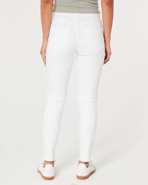 Hollister Kvinder højtaljede hvide super skinny jeans 2H8Z606 bunde hvid