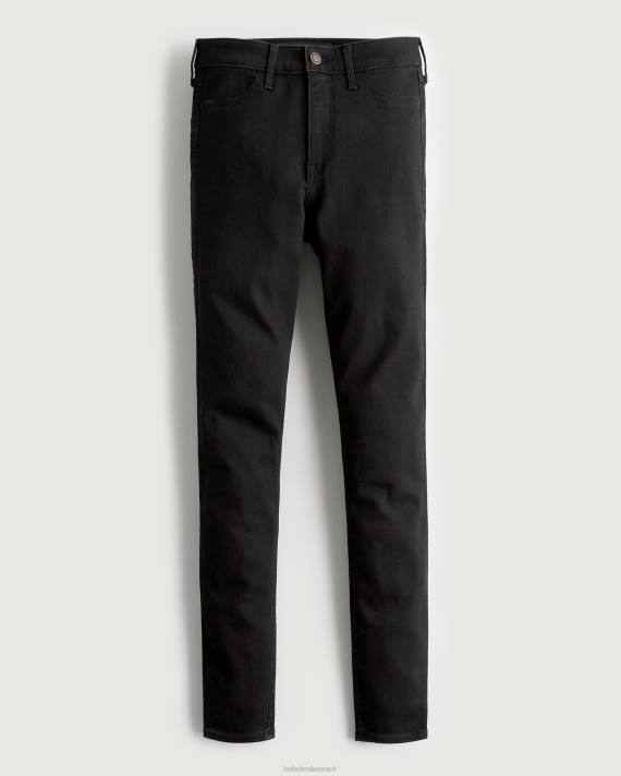 Hollister Kvinder højtaljede sorte jeanleggings 2H8Z553 bunde sort