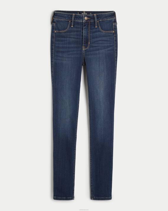 Hollister Kvinder high-rise jeanleggings med mellemvask 2H8Z537 bunde medium falmet