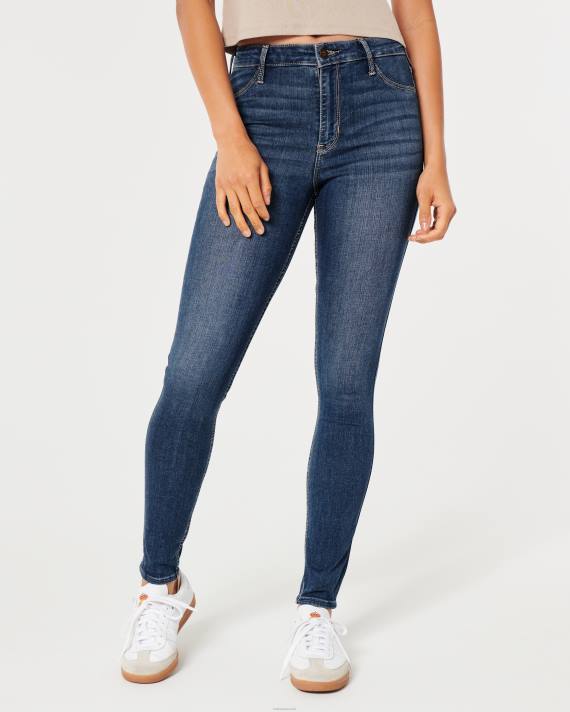Hollister Kvinder high-rise jeanleggings med mellemvask 2H8Z537 bunde medium falmet