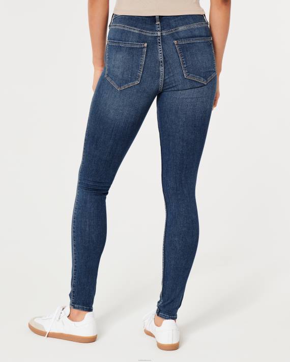 Hollister Kvinder high-rise jeanleggings med mellemvask 2H8Z537 bunde medium falmet