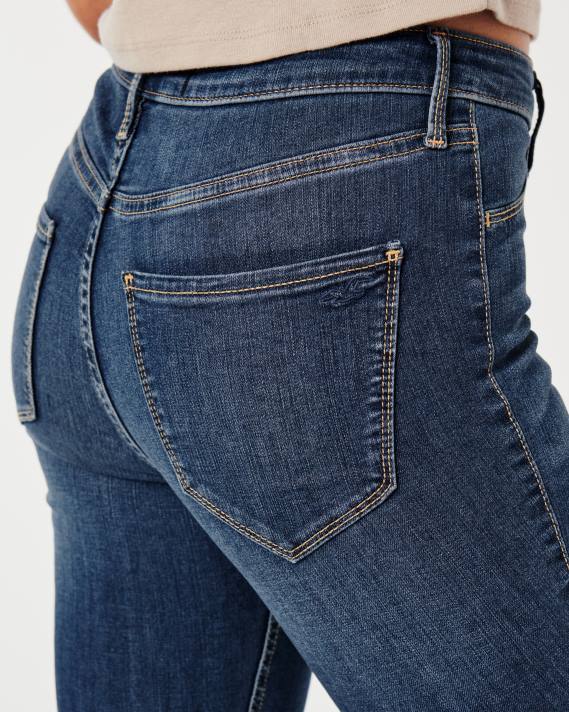 Hollister Kvinder high-rise jeanleggings med mellemvask 2H8Z537 bunde medium falmet