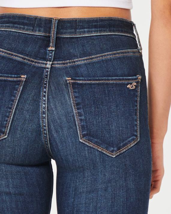Hollister Kvinder high-rise leggings i mørke vask 2H8Z568 bunde mørk rippet vask
