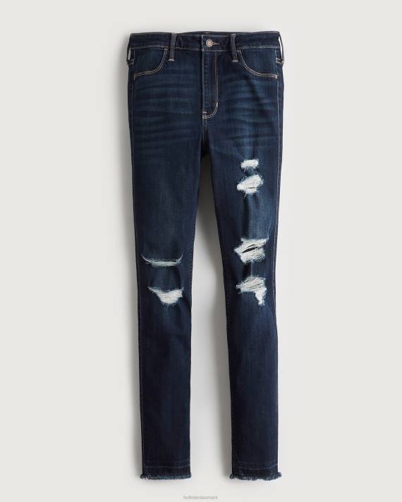 Hollister Kvinder high-rise leggings i mørke vask 2H8Z742 bunde mørkt knæ ødelægge