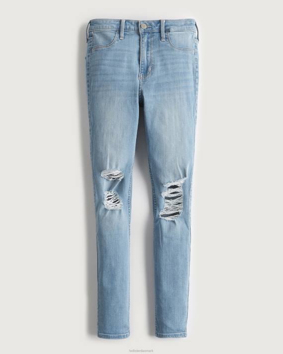 Hollister Kvinder high-rise leggings med flået let vask 2H8Z616 bunde let knæ ødelægge