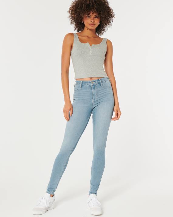 Hollister Kvinder high-rise let vask jean leggings 2H8Z586 bunde let falmet ren søm