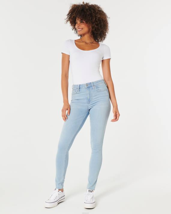 Hollister Kvinder high-rise let vask super skinny jeans 2H8Z682 bunde lys