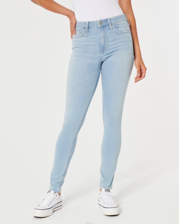 Hollister Kvinder high-rise let vask super skinny jeans 2H8Z682 bunde lys