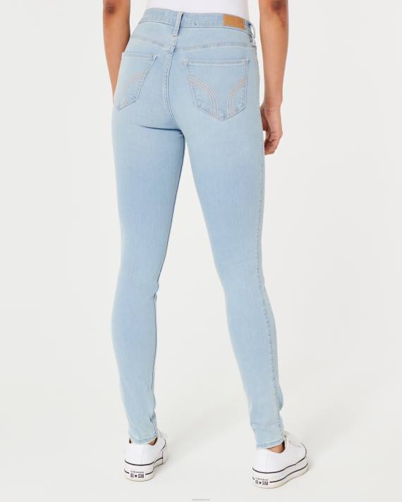 Hollister Kvinder high-rise let vask super skinny jeans 2H8Z682 bunde lys