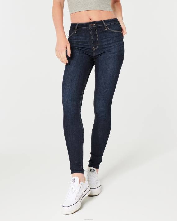 Hollister Kvinder high-rise mørk vask jean leggings 2H8Z522 bunde mørk vask