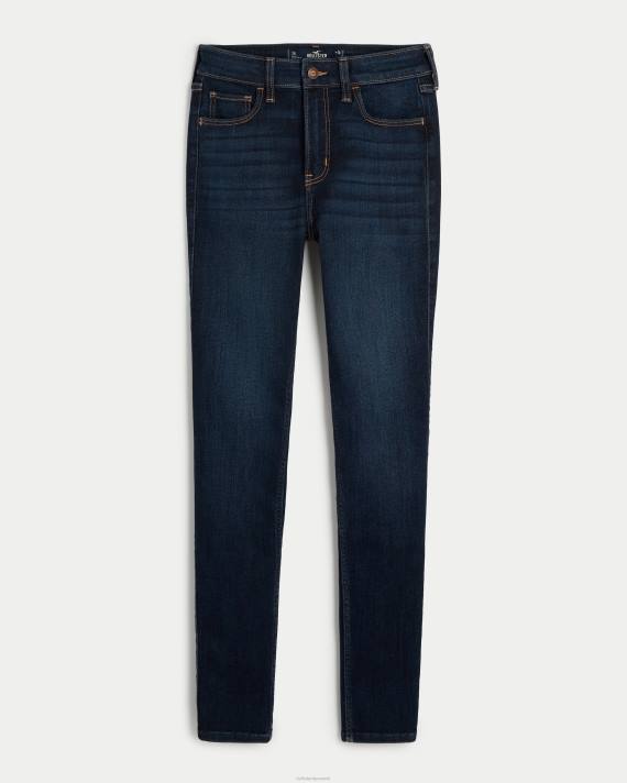 Hollister Kvinder high-rise mørk vask super skinny jeans 2H8Z585 bunde mørk vask
