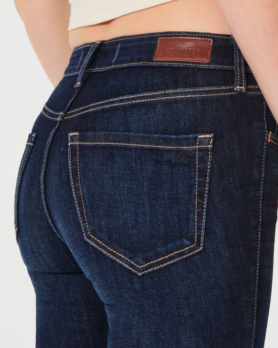 Hollister Kvinder high-rise mørk vask super skinny jeans 2H8Z585 bunde mørk vask