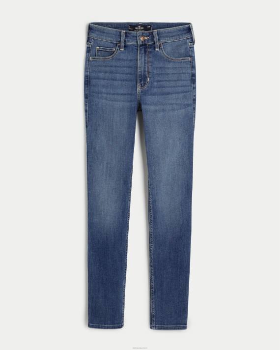 Hollister Kvinder high-rise medium vask super skinny jeans 2H8Z566 bunde medium vask