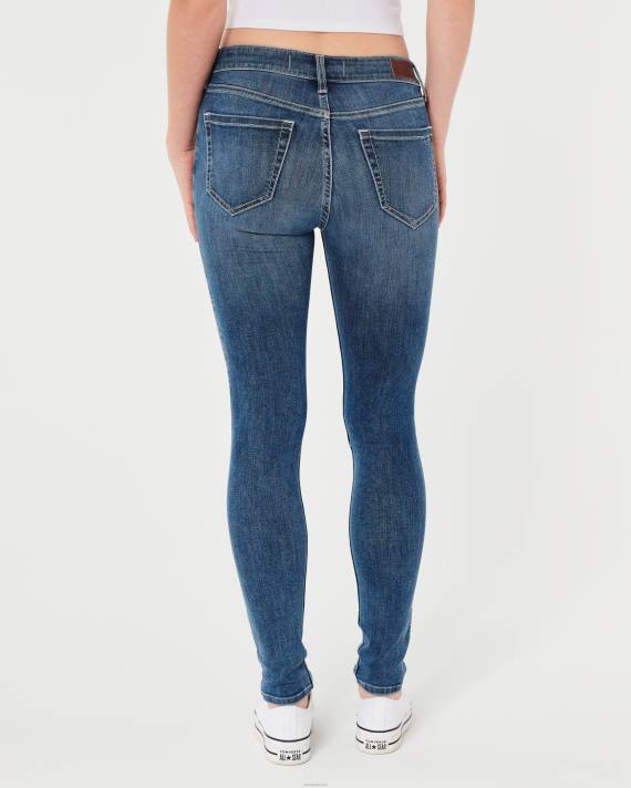 Hollister Kvinder high-rise medium vask super skinny jeans 2H8Z566 bunde medium vask