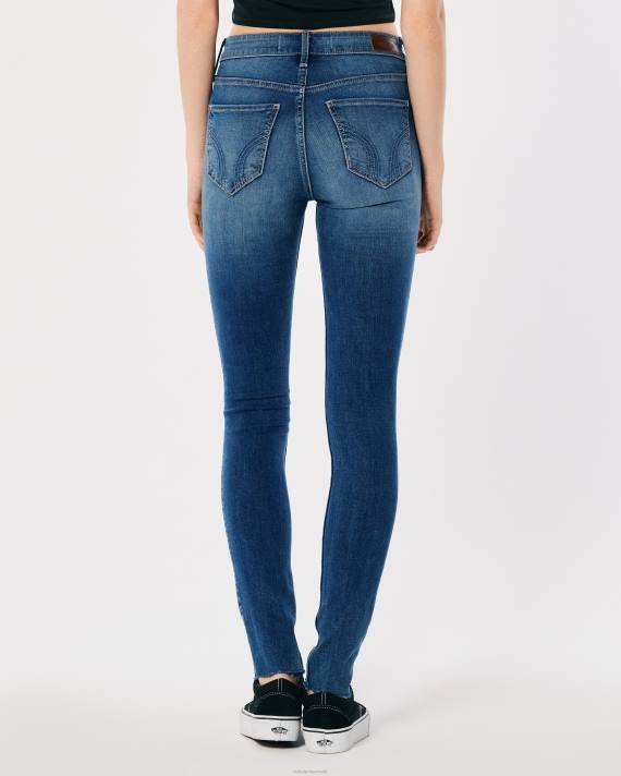 Hollister Kvinder high-rise ripped medium vask super skinny jeans 2H8Z727 bunde medium rippet vask