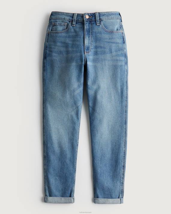Hollister Kvinder kurvede højhuse mellemvaskede mom-jeans 2H8Z679 bunde medium vask