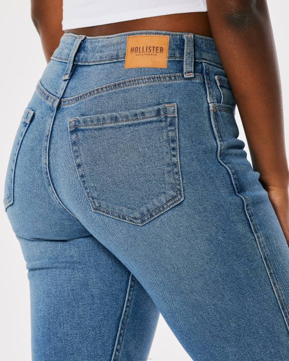 Hollister Kvinder kurvede højhuse mellemvaskede mom-jeans 2H8Z679 bunde medium vask