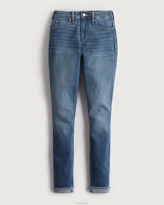 Hollister Kvinder kurvede højtaljede mellemvaskede superskinny jeans 2H8Z576 bunde medium