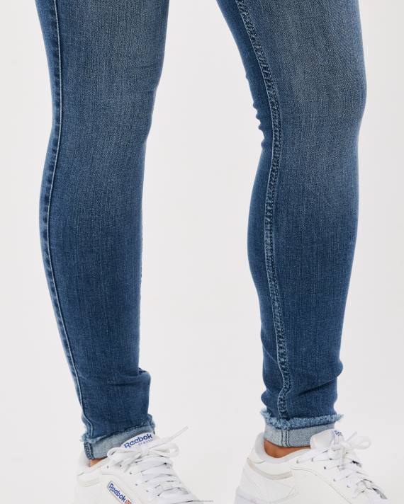 Hollister Kvinder kurvede højtaljede mellemvaskede superskinny jeans 2H8Z576 bunde medium