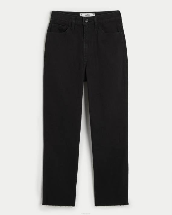 Hollister Kvinder kurvede sorte mom-jeans i ultrahøj talje 2H8Z575 bunde sort