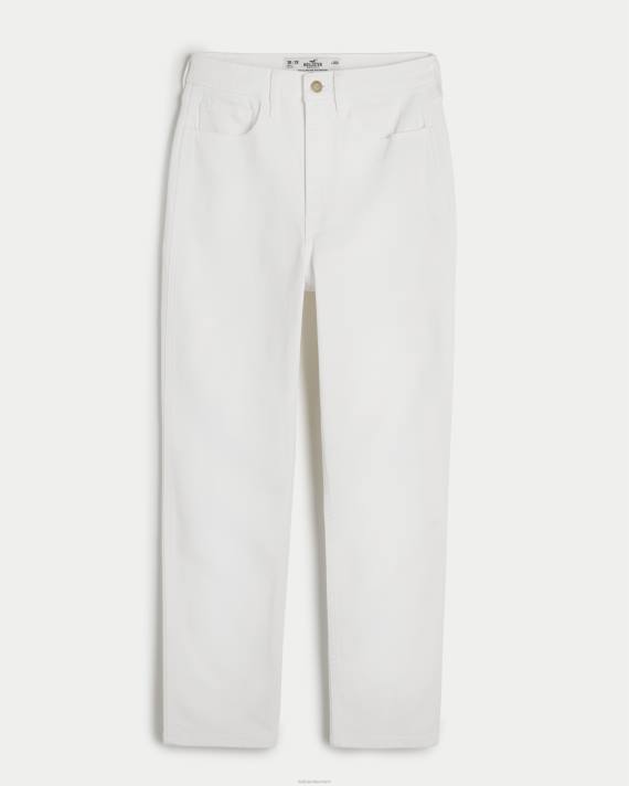 Hollister Kvinder kurvede, ultrahøje hvide mom-jeans 2H8Z578 bunde fløde