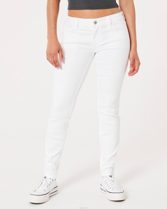 Hollister Kvinder lav talje hvide super skinny jeans 2H8Z639 bunde hvid