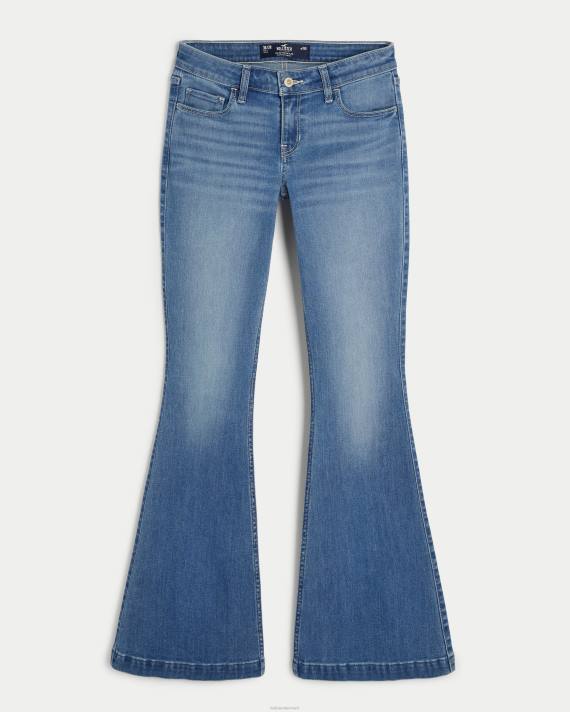 Hollister Kvinder lav talje jeans med mellemvask 2H8Z516 bunde medium vask