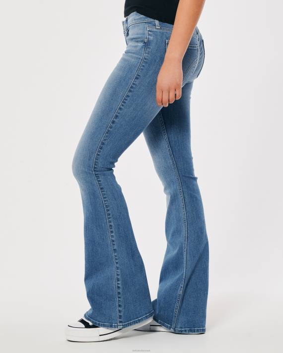 Hollister Kvinder lav talje jeans med mellemvask 2H8Z516 bunde medium vask