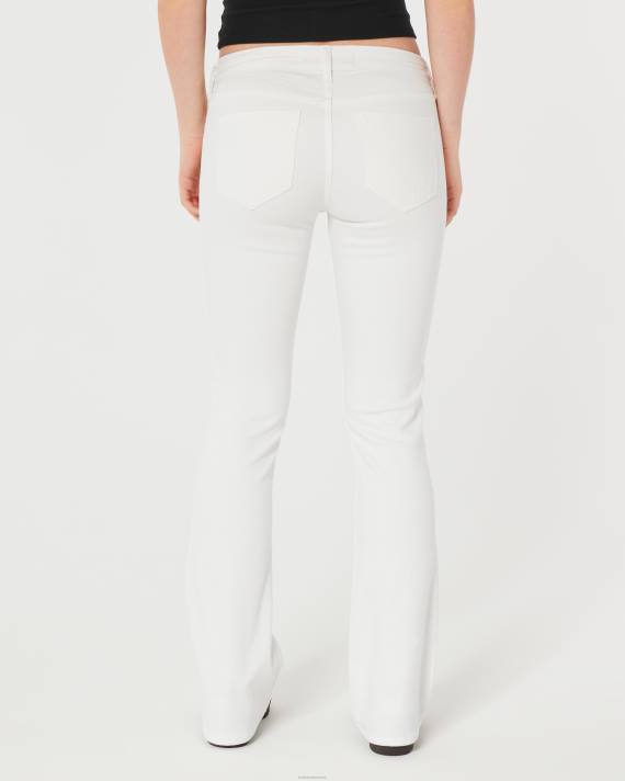 Hollister Kvinder lave hvide støvlejeans 2H8Z629 bunde hvid